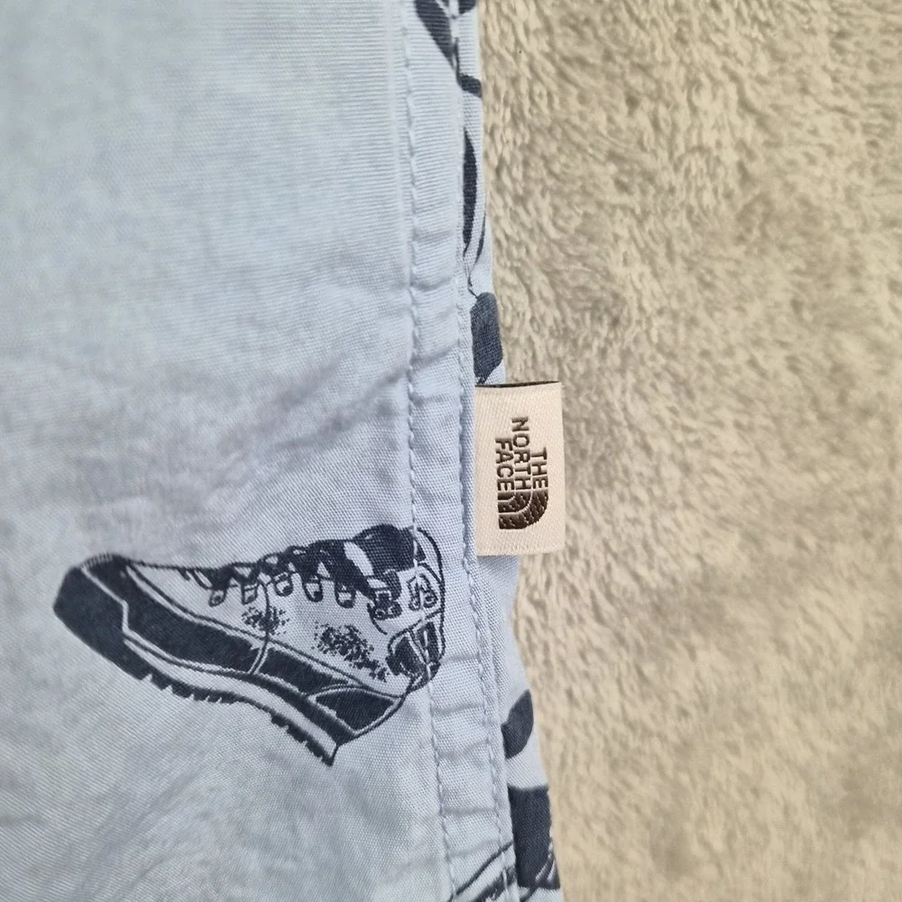 The North Face Campsite Shirt Mens XXL Blue Short Sleeve Outdoor Activity Print
